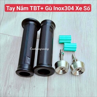Gù tay lái inox 304 mẫu thái viền 160gr giá 1 cặp kèm nhôm đóng gù trọng lượng 160gr - caoduongracing