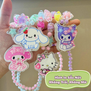 Bộ Vòng Cổ Vòng Tay Phát Sáng Cho Bé Họa Tiết Hoạt Hình Kuromi Thỏ Hồng Dây Chuyền Ngọc Trai Cho Bé