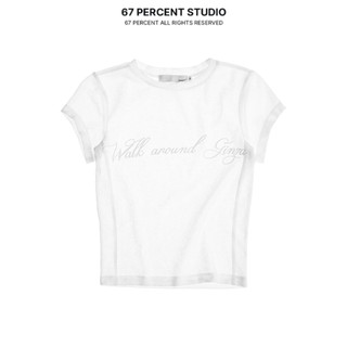 Áo Thun Vải Xuyên Thấu 67 PERCENT / 67% In Chữ Form Baby Tee Unisex - GINZA BABY TEE