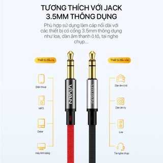 Dây Cáp AUX Âm Thanh Jack 3.5mm Dài 100cm Dùng Để Kết Nối Kết Nối Điện Thoại, Laptop, Máy Tính Bảng