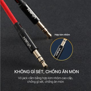 Dây Cáp AUX Âm Thanh Jack 3.5mm Dài 100cm Dùng Để Kết Nối Kết Nối Điện Thoại, Laptop, Máy Tính Bảng