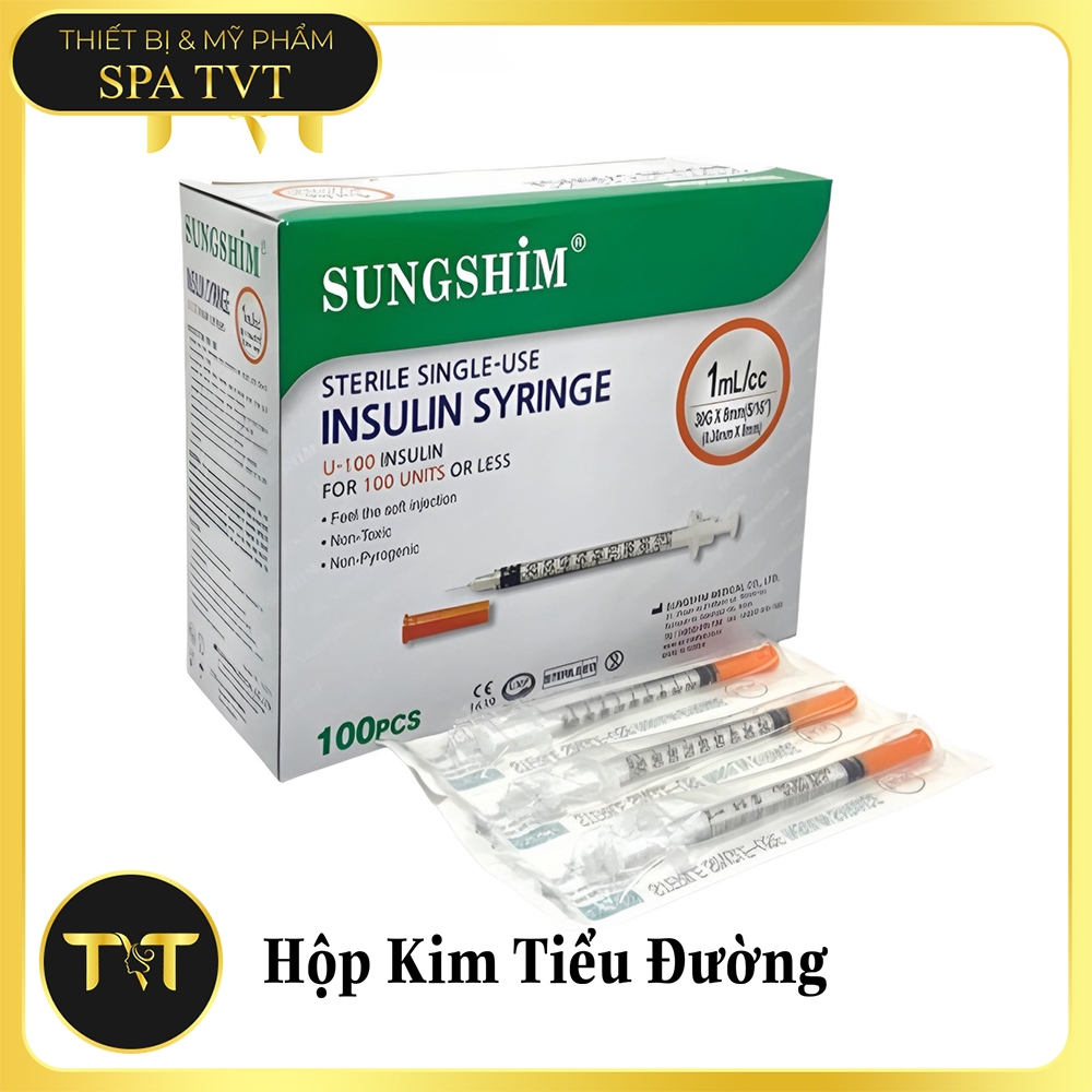 Kim Tiểu Đường Sungshim Hàn Quốc 30G 13mm, Kim Tiêm Insulin Vô Trùng Dùng Một Lần, Đầu Kim Sắc Bén