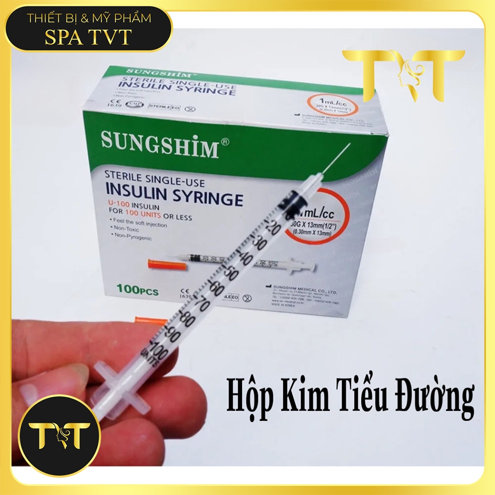 Kim Tiểu Đường Sungshim Hàn Quốc 30G 13mm, Kim Tiêm Insulin Vô Trùng Dùng Một Lần, Đầu Kim Sắc Bén