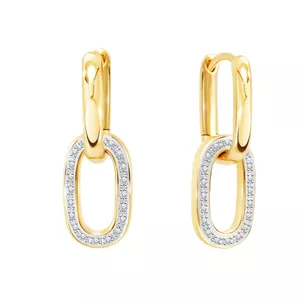 PRIMA Bông tai Vàng 9K kết hợp Kim Cương - Dline Collection - Dáng Tròn - 991E1721