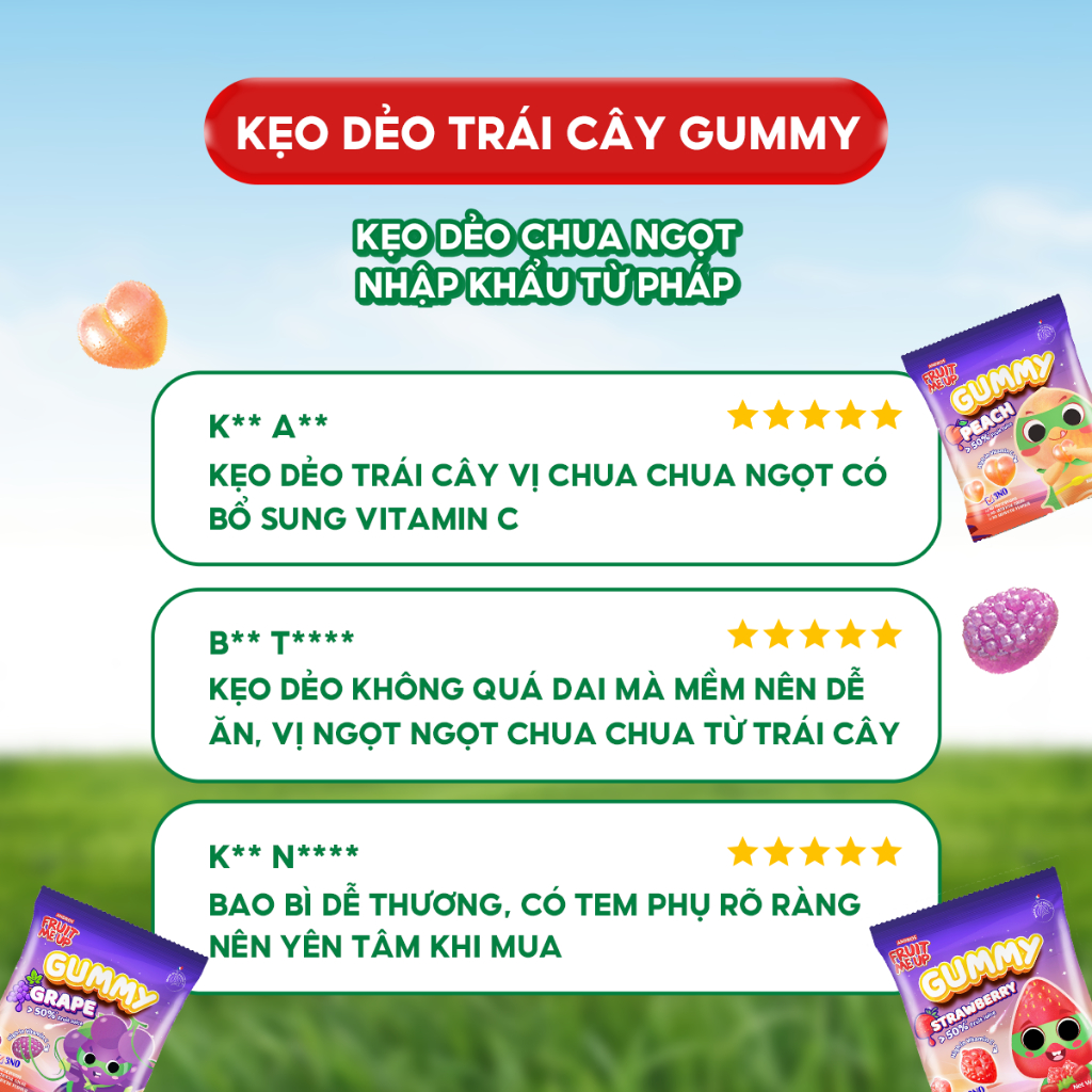 Ảnh Kẹo Dẻo Trái Cây Gummy 20G (Combo 10 Túi & 20 Túi) - Nhập Khẩu Từ Pháp Của Pháp - ANDROS FRUIT ME UP GUMMY 3