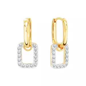 PRIMA Bông tai Vàng 9K kết hợp Kim Cương - Dline Collection - Dáng Vuông - 991E1723