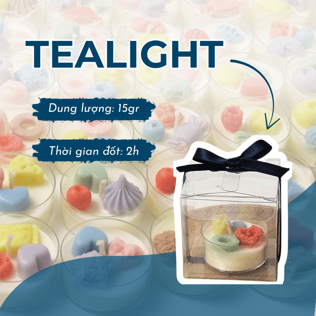 Nến Thơm TEALIGHT ScentoraCandle 20gr, khử mùi giúp thơm phòng, STYLE HÀN QUỐC KÈM HỘP, Quà tặng