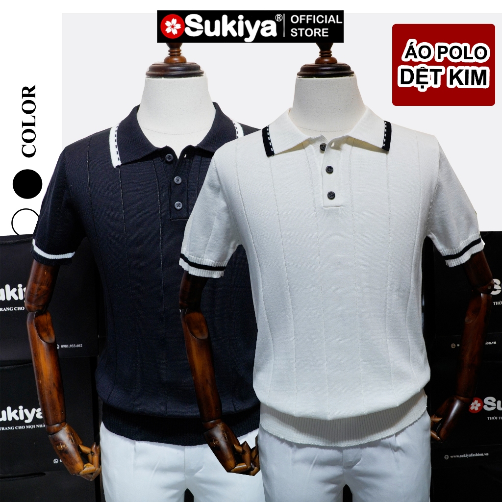 Ảnh Áo Polo Nam SUKIYA Kẻ Cổ Áo Polo Len Dệt Kim Chất Liệu Sợi Mát Mẻ Kiểu Dáng Thanh Lịch AL105 1