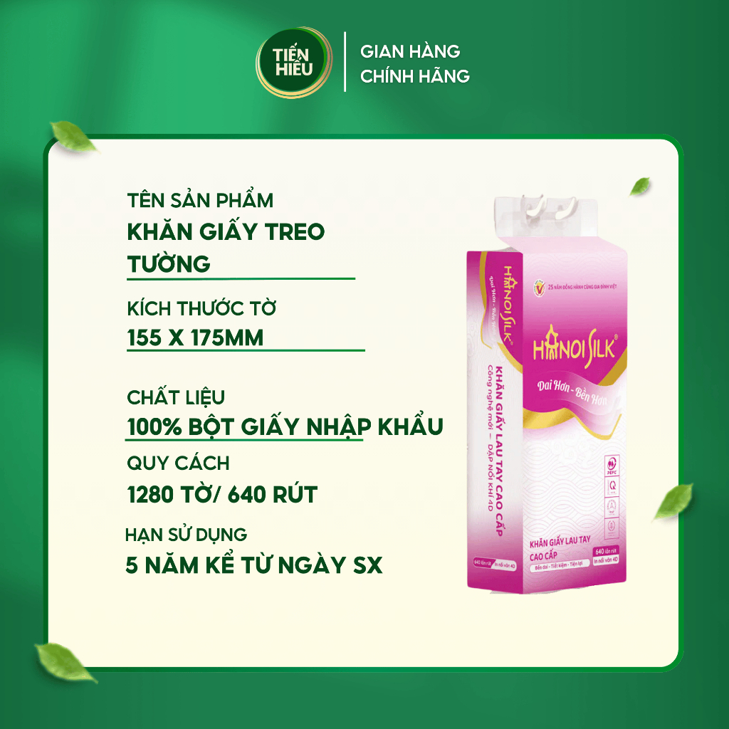 Ảnh Thùng 6 Bịch Giấy Rút Treo Tường HANOISILK Bền Dai Tiết Kiệm Từ Bột Giấy Nguyên Chất, 1280 Tờ [TẶNG KÈM MÓC TREO] 1