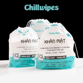 Khăn mặt khô Chillwipes dùng 1 lần lau khô, lau ướt