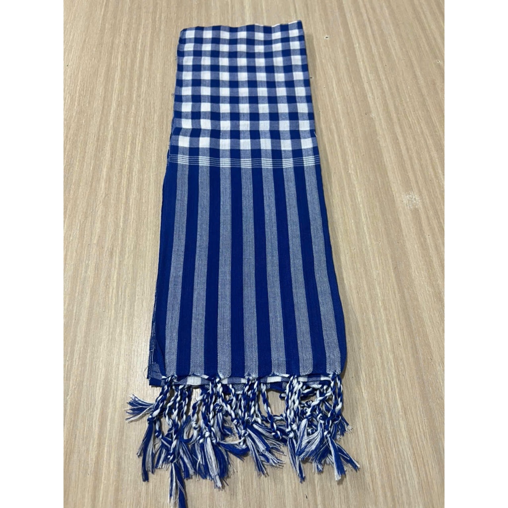 Khăn Rằn Nam Bộ Loại Tốt, Màu Xanh Dương - Trắng Khổ Lớn 160X60 cm