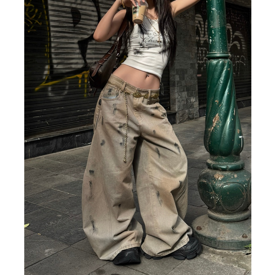 Bad Choices | Quần Wide-leg Balloon Jeans ống rộng StreetStyle