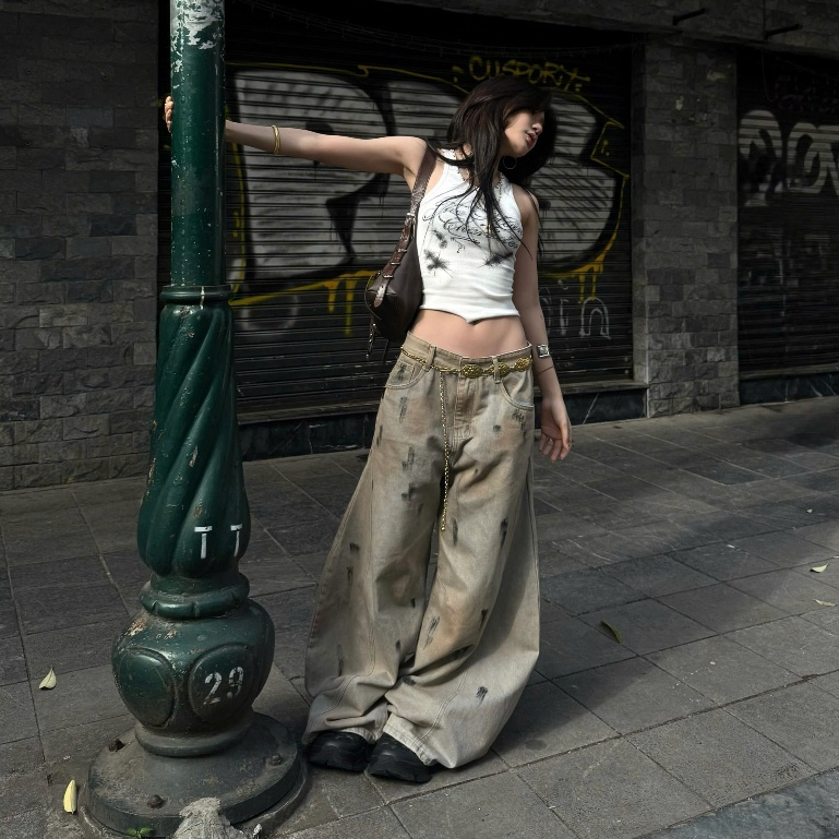 Bad Choices | Quần Wide-leg Balloon Jeans ống rộng StreetStyle