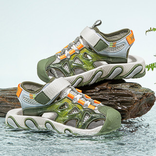Sandal HOBIBEAR E1205 Green quai dán, dép quai hậu 3 quai có đế EVA chống trơn trượt