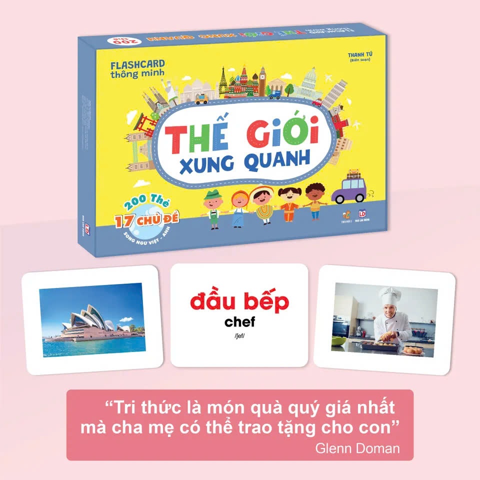 Bộ 200 Thẻ Học Thông Minh Cho Bé, 20 Chủ Đề Dạy Trẻ Thế Giới Xung Quanh Dành Cho Bé Từ 5 Tháng Tuổi