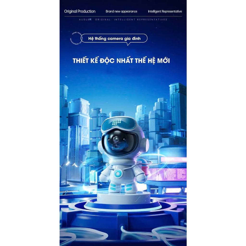 Camera Robot Baby WiFi iCam Mini 1080P – Đàm Thoại 2 Chiều, Xoay 360, Theo Dõi Bé, Dễ Thương Cho Trẻ Em