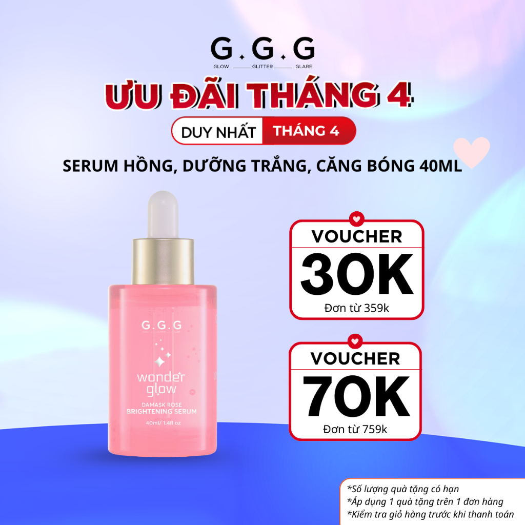Ảnh [KOL LIVE] Serum Hồng, Dưỡng Trắng, Căng Bóng, Ẩm Mượt - G.G.G Wonder Glow Brightening Serum 40ml 1