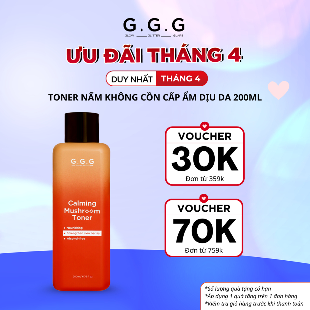 Ảnh [KOL LIVE] Toner Nấm Không Cồn Cấp ẩm Dịu Da Tức Thì - G.G.G Calming Mushroom Toner 200ml 1