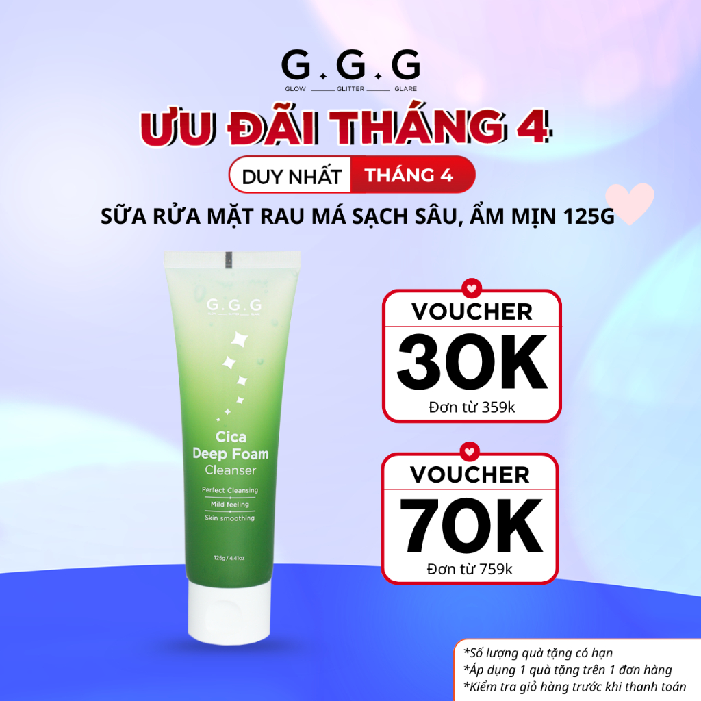 Ảnh [KOL LIVE] Sữa Rửa Mặt Rau Má AHA/BHA/PHA Sạch Sâu, Ẩm Mịn, Không Khô Da - G.G.G Cica Deep Foam Cleanser 125g 1