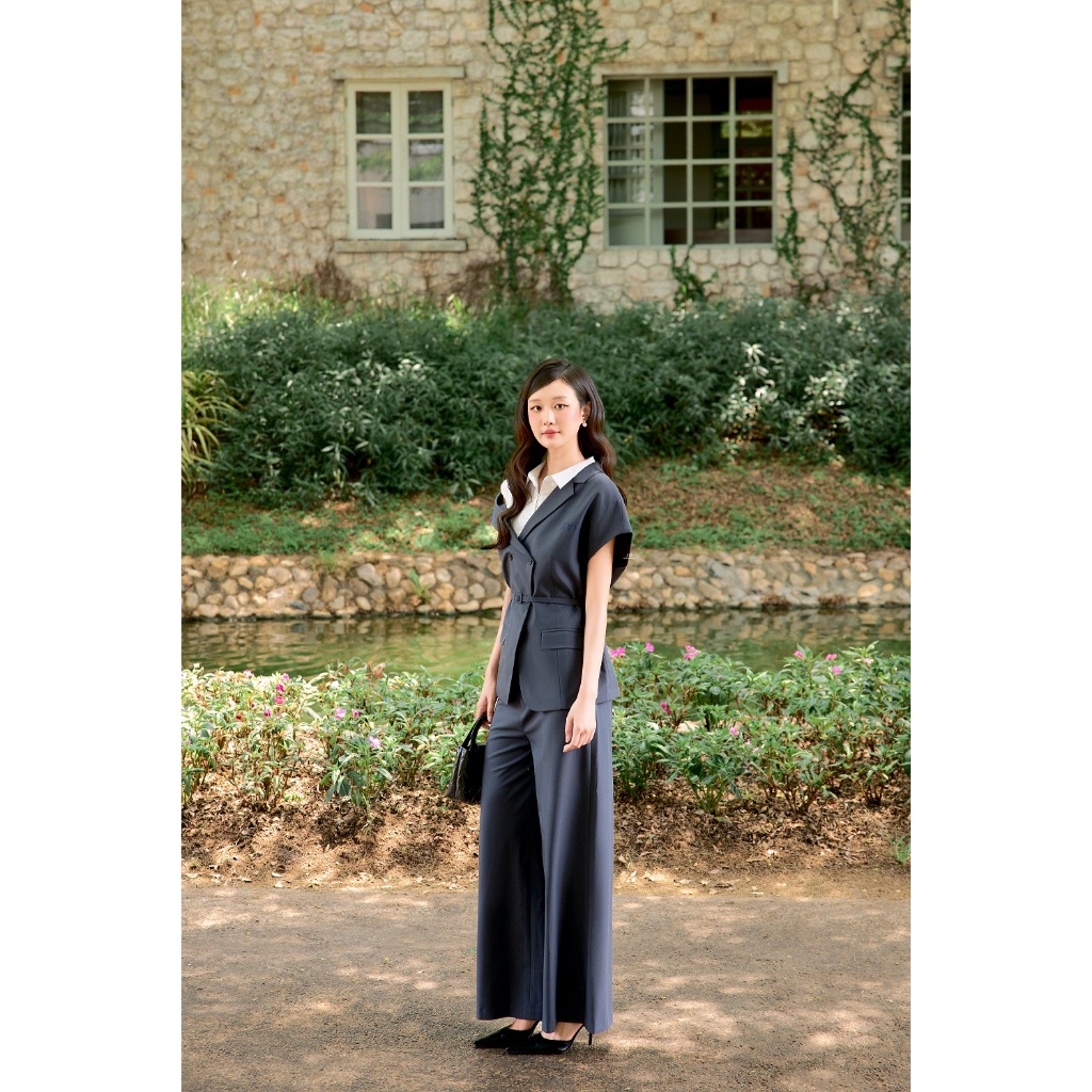 Ảnh Set Áo Blazer tay chồm 5B02.2502K, Quần ống suông thêu túi cơi 3P02.2502K, set đồ công sở thanh lịch trẻ trung thiết kế 2