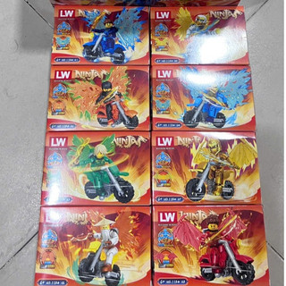 Đồ chơi lắp ghép mô hình nhân vật Ninja lái xe mô tô,Iroman,Robot bộ 16 Hộp với 8 nhân vật khác nhau