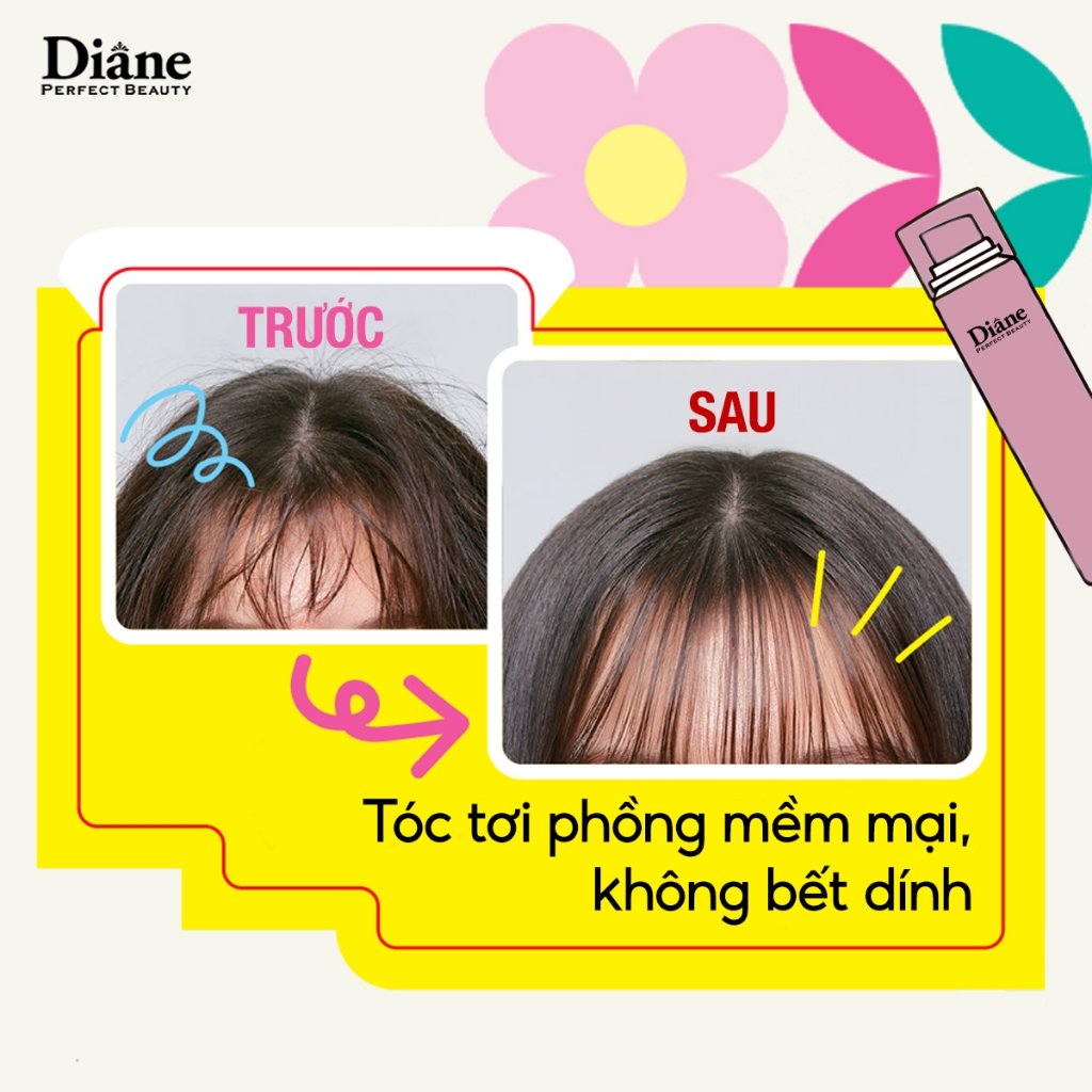 Ảnh Dầu gội khô tạo kiểu làm mềm bóng tóc Diane Perfect Beauty Styling Dry Shampoo Smooth & Shine 95g 4