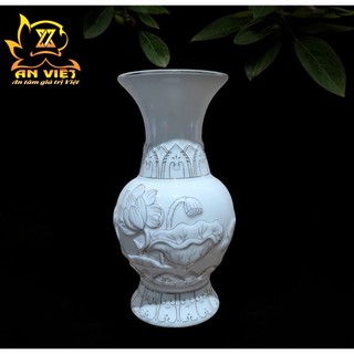 Bình Hoa Bạch Ngọc Sen Trắng Thờ Cúng - Bình Bông Thờ Cúng - Nội Thất An Việt - BNST