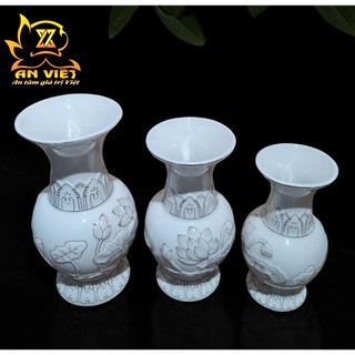 Bình Hoa Bạch Ngọc Sen Trắng Thờ Cúng - Bình Bông Thờ Cúng - Nội Thất An Việt - BNST