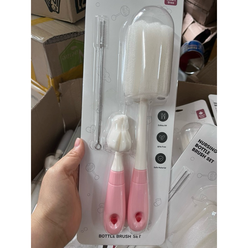 BỘ 3 Cọ Bình Smart Tree Mút Xốp - Cọ Rửa Bình, Núm, Ống hút Cho Bé