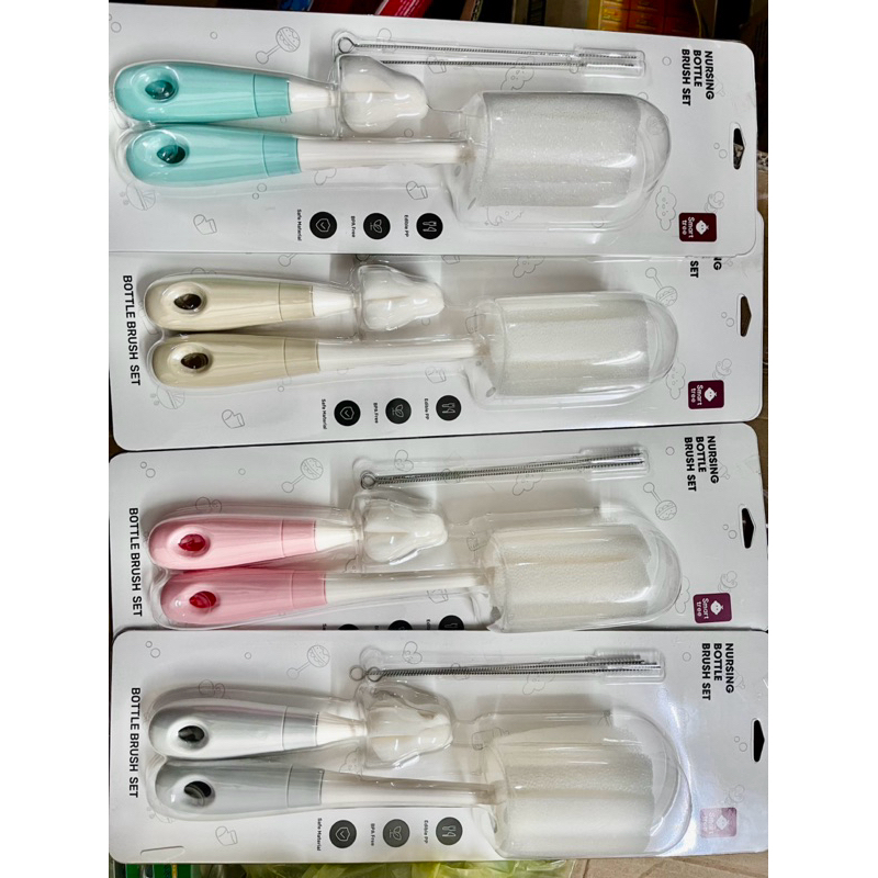 BỘ 3 Cọ Bình Smart Tree Mút Xốp - Cọ Rửa Bình, Núm, Ống hút Cho Bé