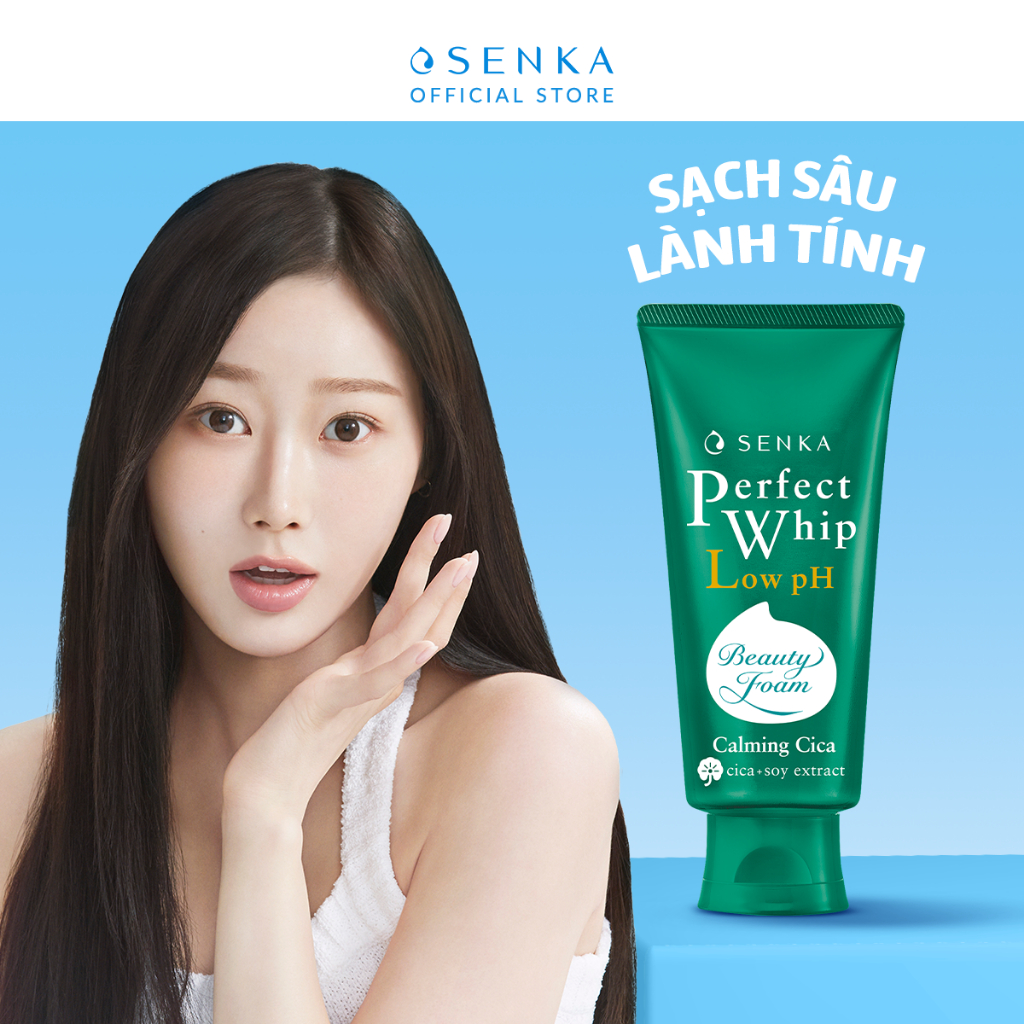 Ảnh Sữa Rửa Mặt Rau Má Sạch Sâu Lành Tính  SENKA PERFECT WHIP LOW pH CALMING CICA 100G 2