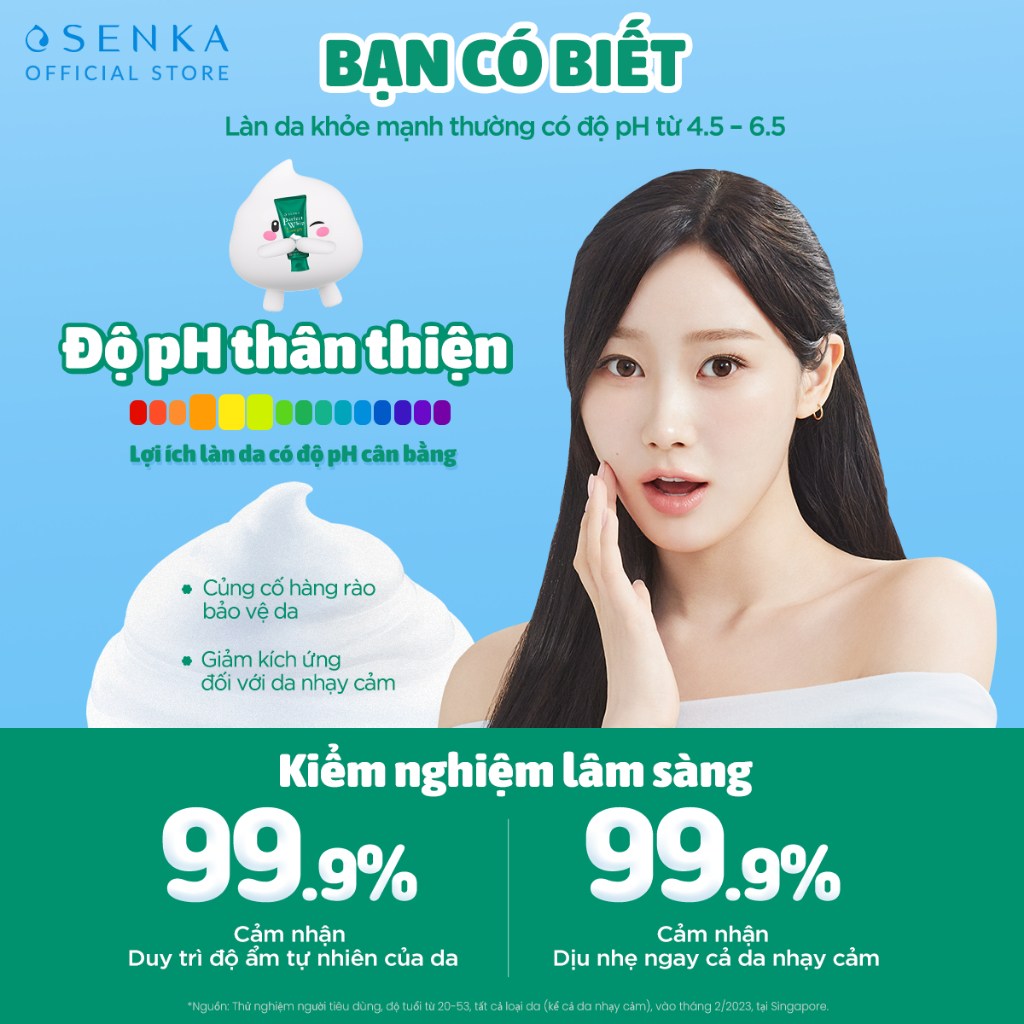 Ảnh Sữa Rửa Mặt Rau Má Sạch Sâu Lành Tính  SENKA PERFECT WHIP LOW pH CALMING CICA 100G 3