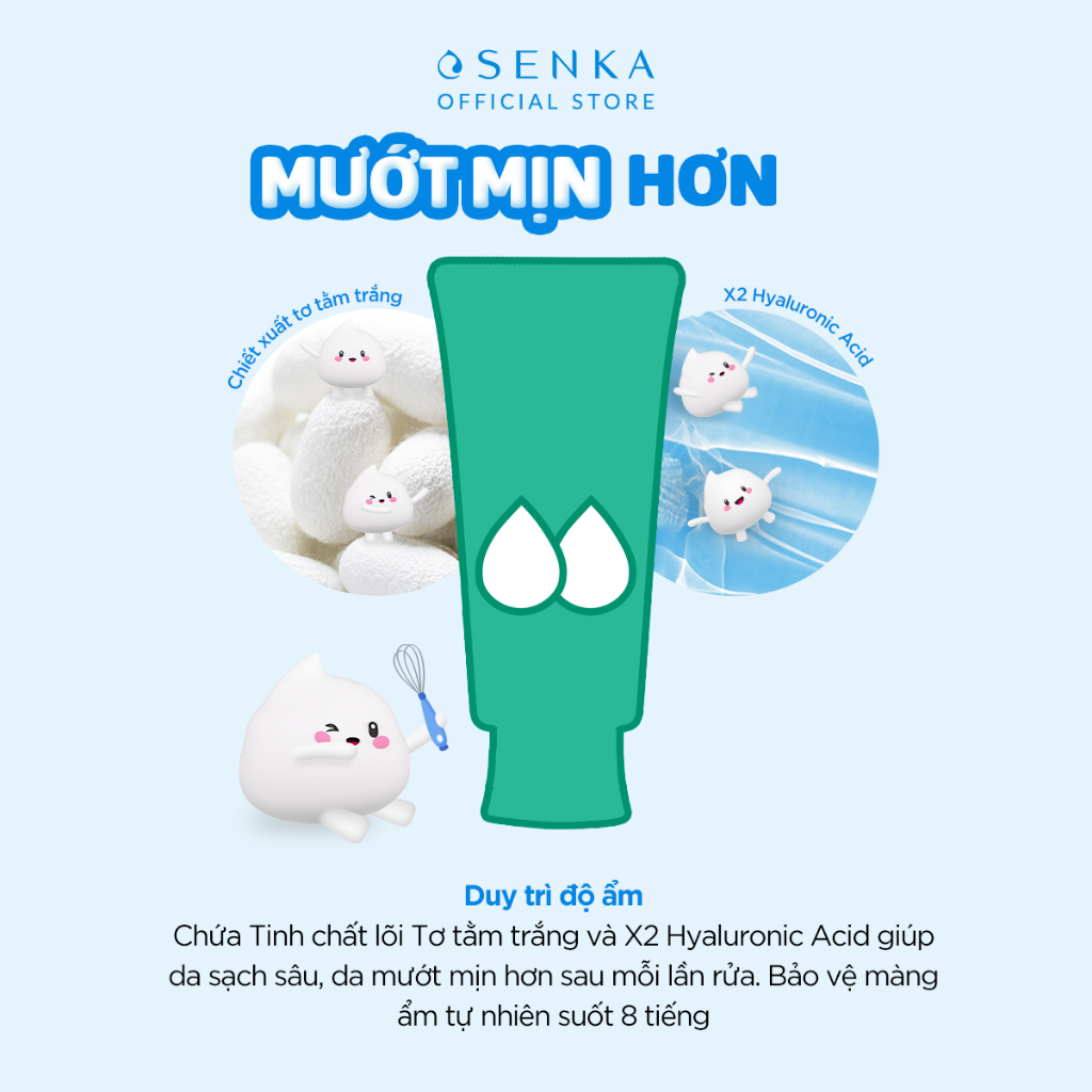 Ảnh Sữa Rửa Mặt Rau Má Sạch Sâu Lành Tính  SENKA PERFECT WHIP LOW pH CALMING CICA 100G 4