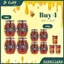 Bộ 4 Hủ mật hoa rừng Honeyland 500g + 4 hủ mật hoa rừng Honeyland 250g + 3 lon cá hộp