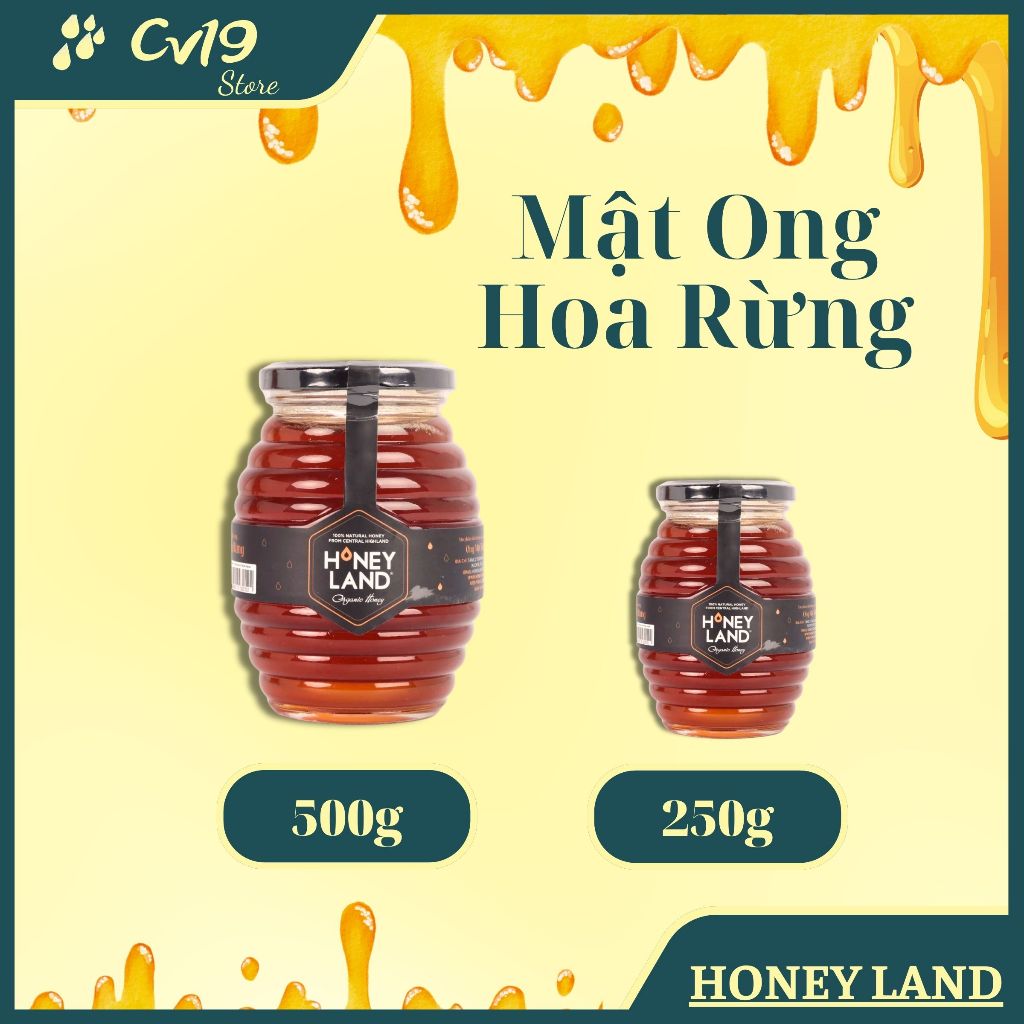 Mật ong hoa rừng Honeyland nguyên chất, giảm ho, giảm đau dạ dày, khàng viêm, làm đẹp