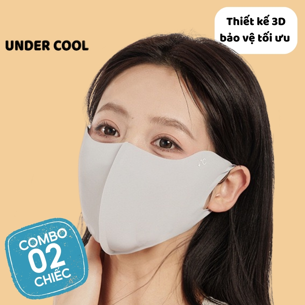 Combo 2 Khẩu Trang Chống Nắng Vải UNDERCOOL - Chất Su Băng Mát Lạnh, Co Giãn Thoải Mái, Chống Tia Cực Tím, Bụi Mịn KT14
