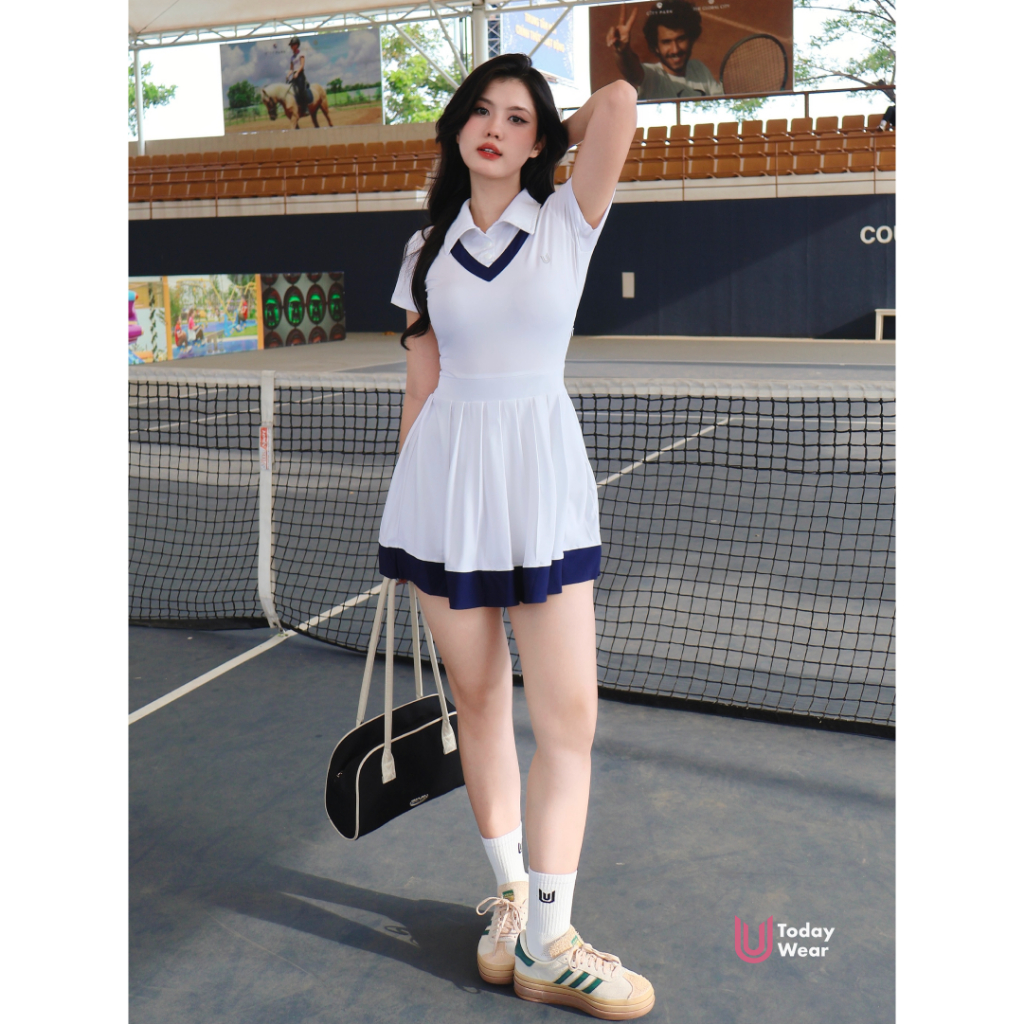 Ảnh Váy tennis pickleball thể thao Mercy Dress Today U Wear cổ polo tặng kèm quần bảo hộ, chất liệu cao cấp thoải mái 2