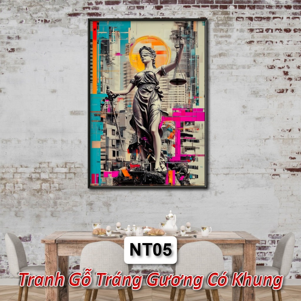 Tranh Nữ Thần Tráng Gương Khung Composite Decor Treo Tường