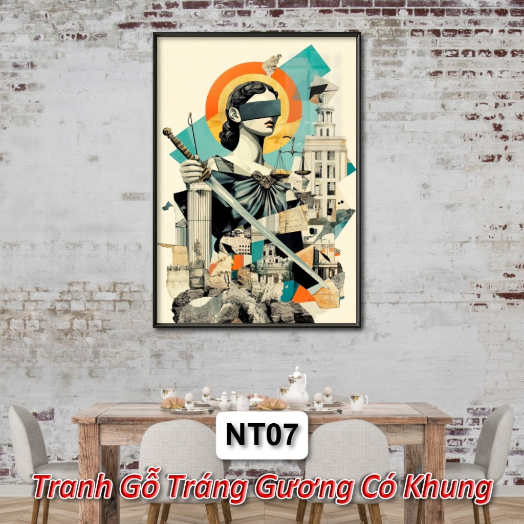Tranh Nữ Thần Tráng Gương Khung Composite Decor Treo Tường