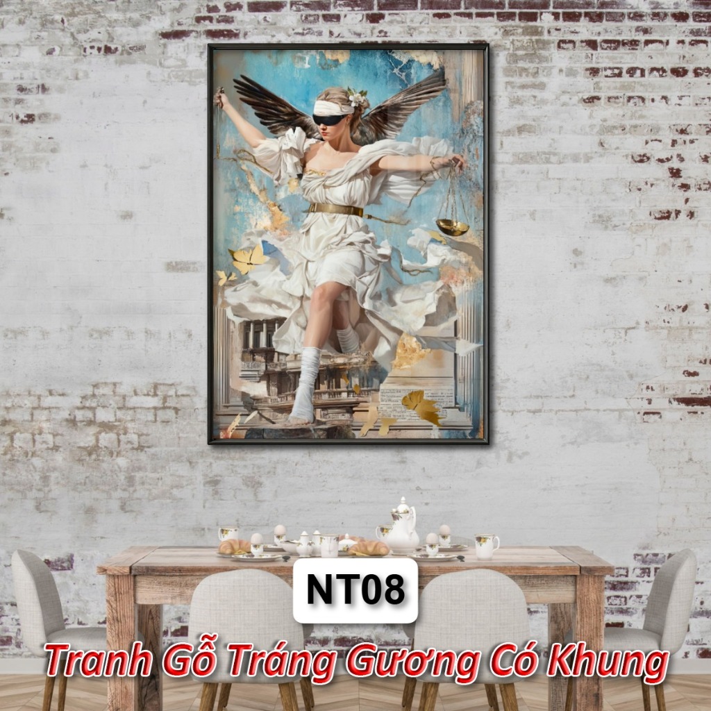 Tranh Nữ Thần Tráng Gương Khung Composite Decor Treo Tường