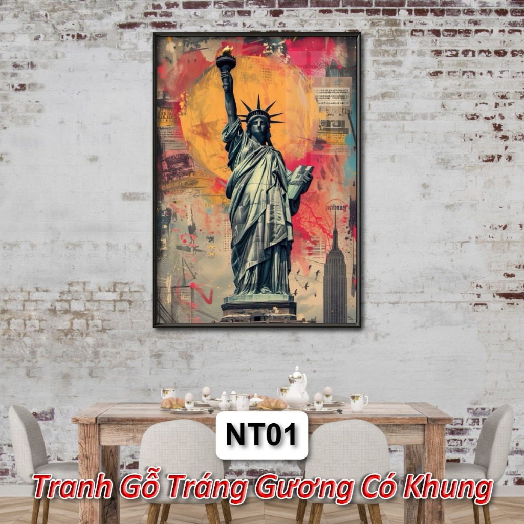 Tranh Nữ Thần Tráng Gương Khung Composite Decor Treo Tường