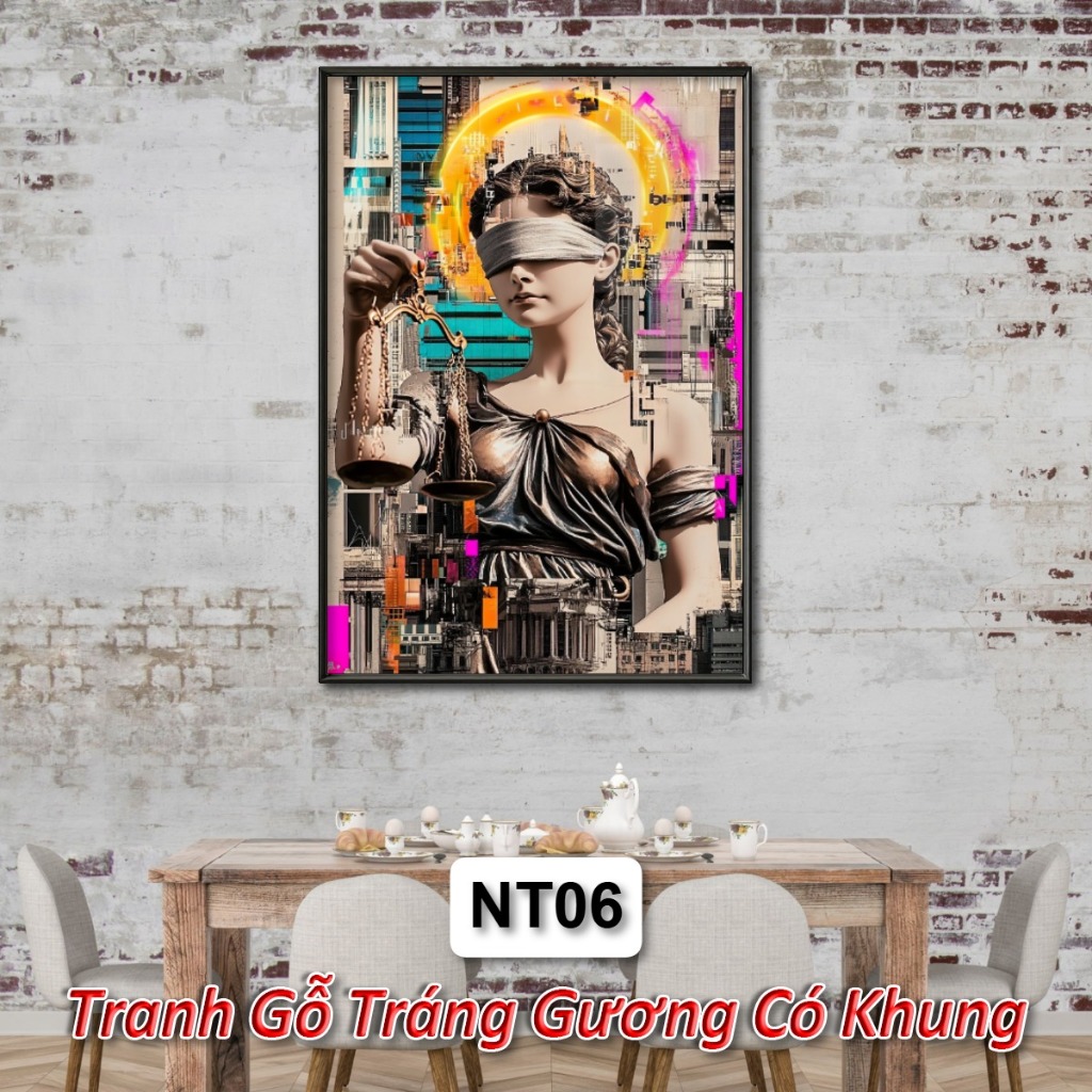 Tranh Nữ Thần Tráng Gương Khung Composite Decor Treo Tường