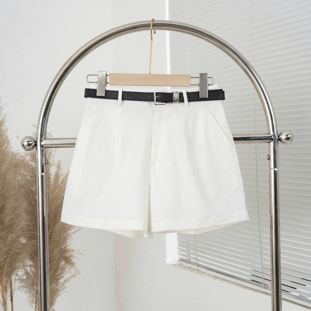 Ảnh Quần short kaki nữ  cạp cao mã 273 - Dáng xuông tôn dáng, có belt, chất dày dặn dễ phối đồ 2