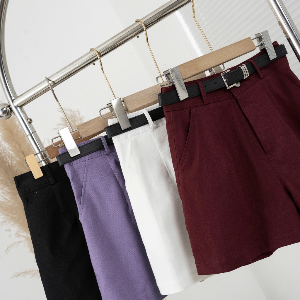 Ảnh Quần short kaki nữ  cạp cao mã 273 - Dáng xuông tôn dáng, có belt, chất dày dặn dễ phối đồ 4