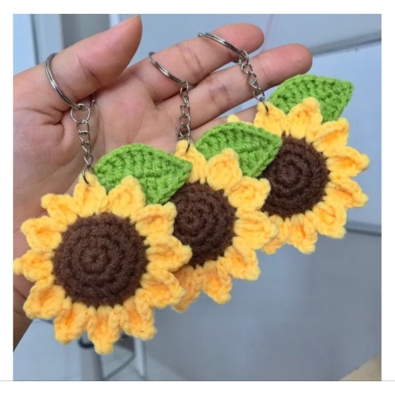 Móc Khoá Hoa Hướng Dương , Móc Khoá Len Handmade