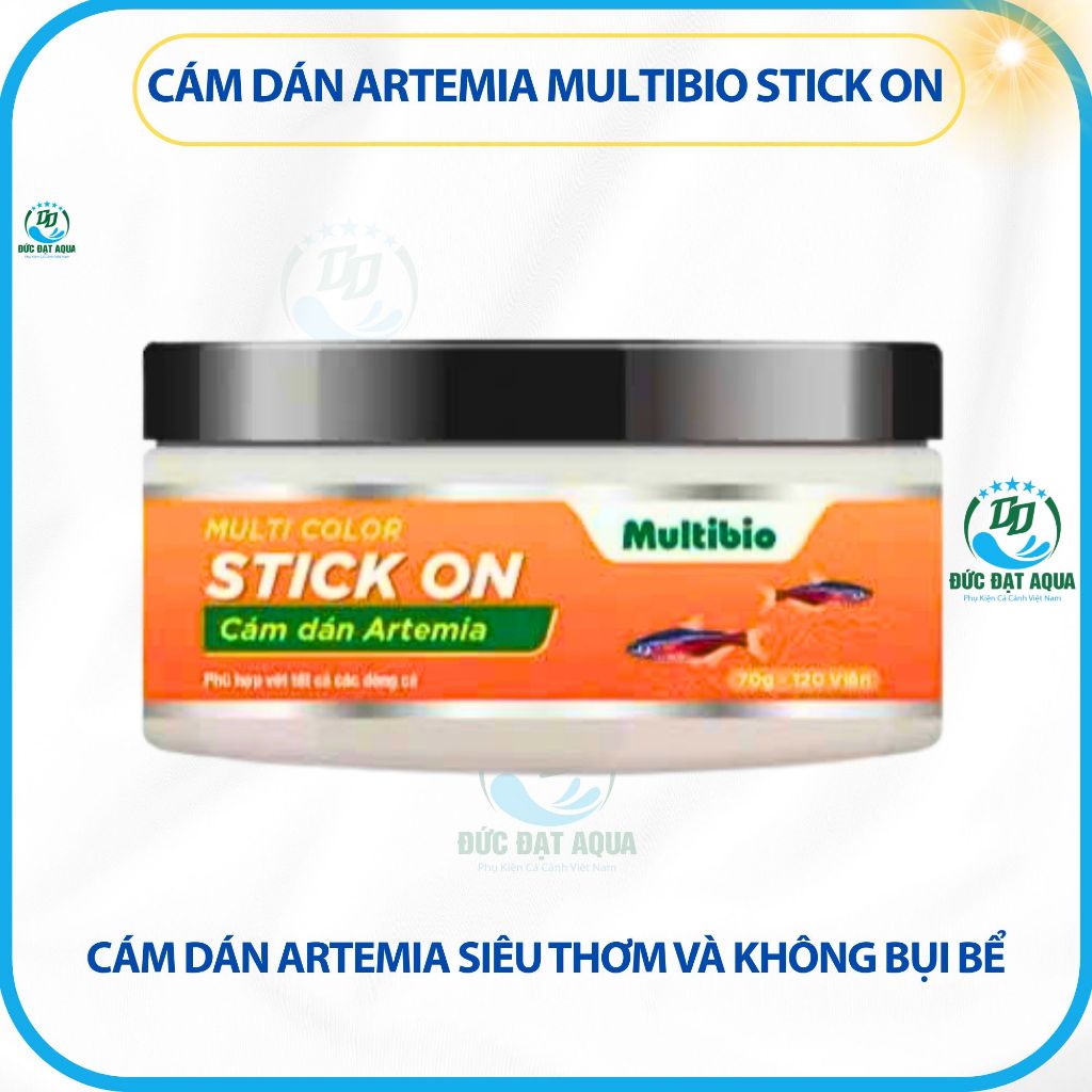 Cám Dán Artemia Multi Color STICK ON Hũ 70gr 120 viên Thức ăn cho cá tăng màu 2