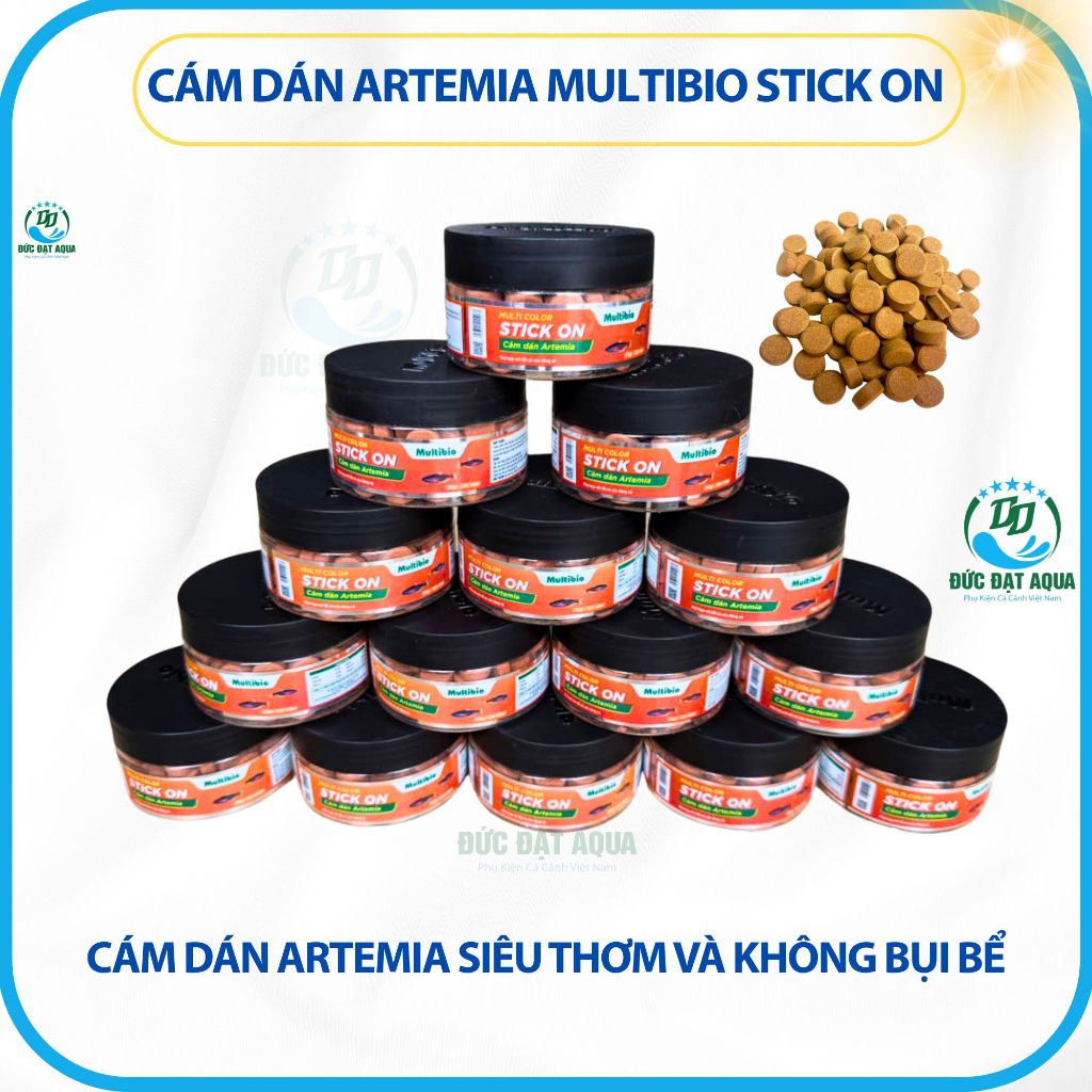 Cám Dán Artemia Multi Color STICK ON Hũ 70gr 120 viên Thức ăn cho cá tăng màu 6