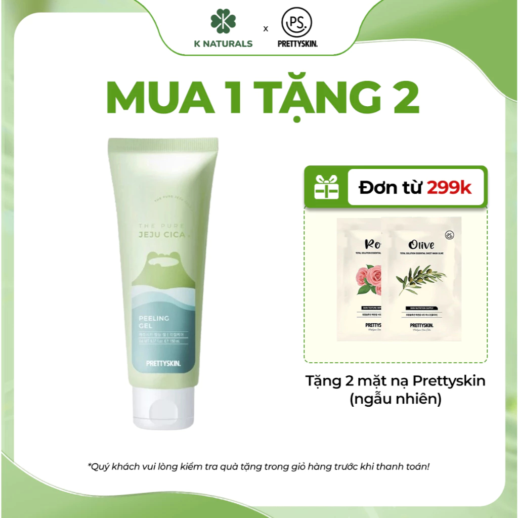 Ảnh Tẩy da chết Prettyskin The Jeju Cica Peeling Gel 150ml, gel tẩy da chết chiết xuất rau má sạch sâu, dịu nhẹ và an toàn 1