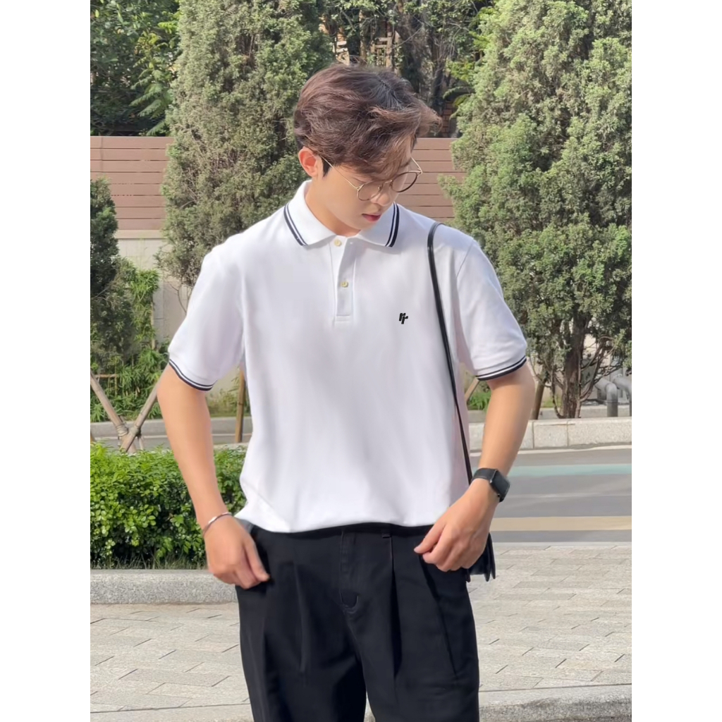 Áo Polo Local Brand RT CLASSY Bo Viền R12 Symbol Basic Nam/Nữ Trẻ Trung Vải Cotton Pique Chống Nhăn