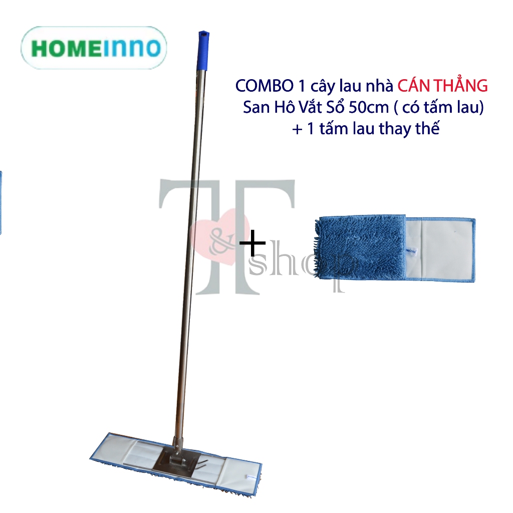Cây Lau Nhà Inox San Hô Vắt Sổ 50cm Homeinno CÁN THẲNG 150cm